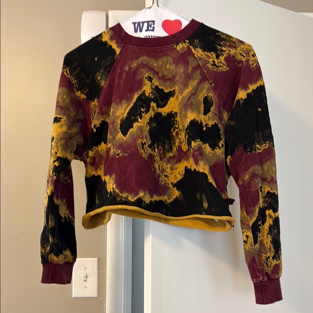Tie-Dye Women's Crop Sweater- Multicolor